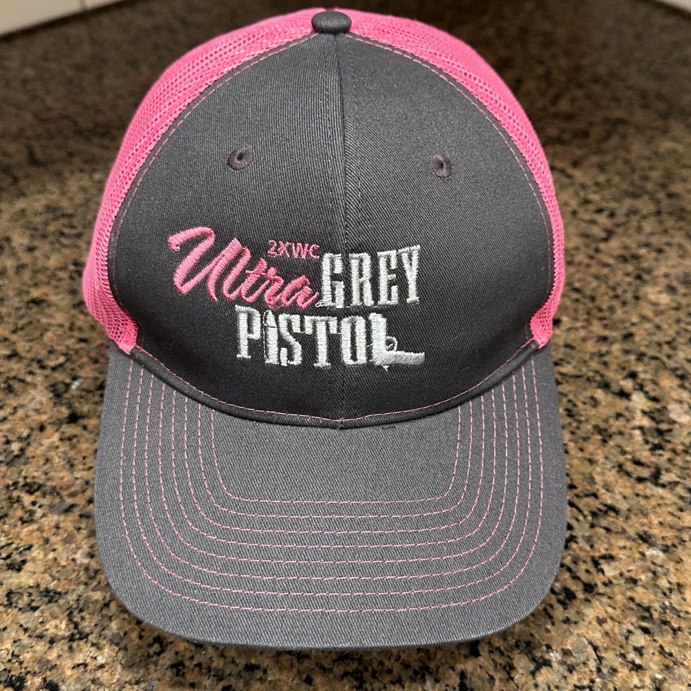 Jacob Grey 2XWC Pistol Port Authority Trucker Hat Pink Mesh Adjustable Snapback